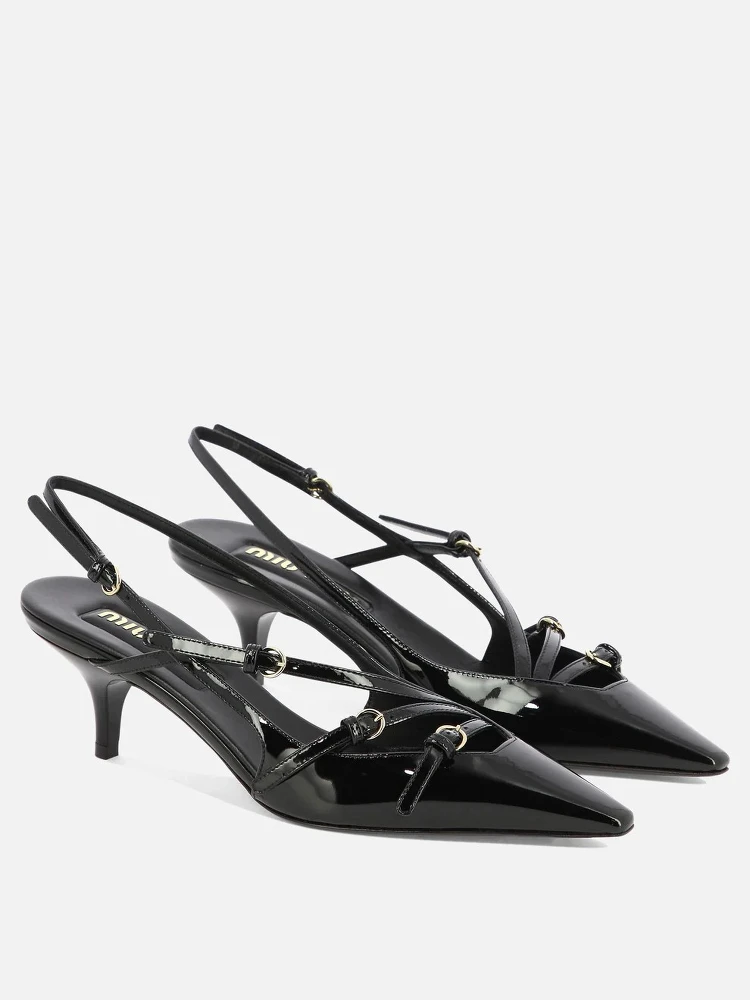 45mm Patent-leather slingback pumps alternative
