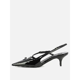 45mm Patent-leather slingback pumps
