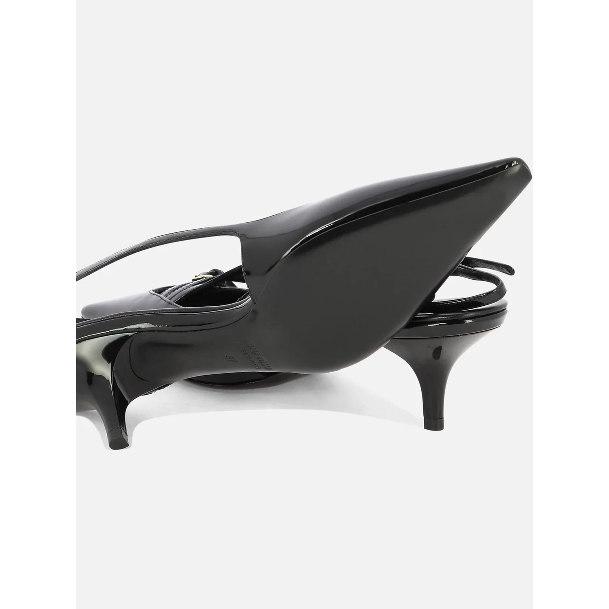 45mm Patent-leather slingback pumps