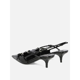 45mm Patent-leather slingback pumps