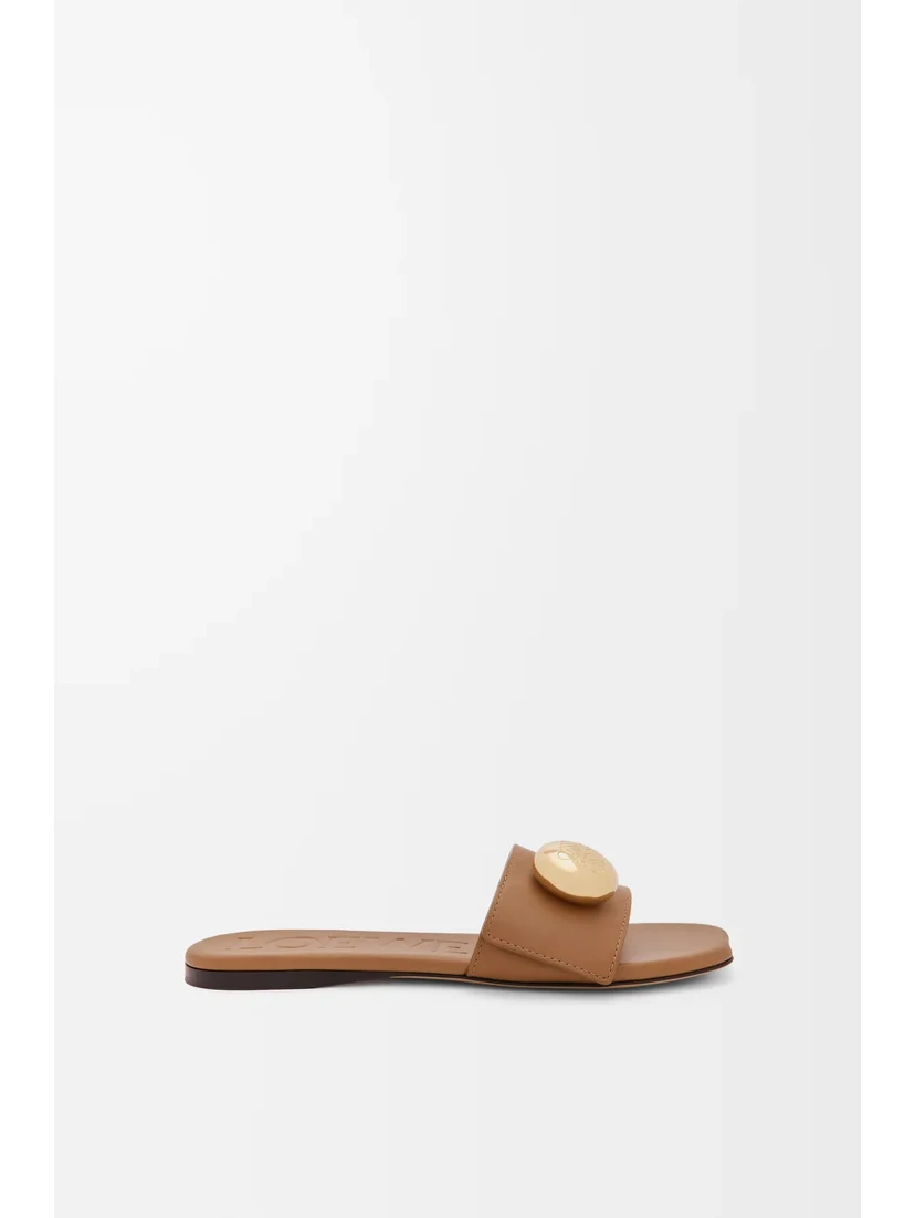 "Pebble" leather slide sandals