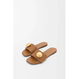 "Pebble" leather slide sandals