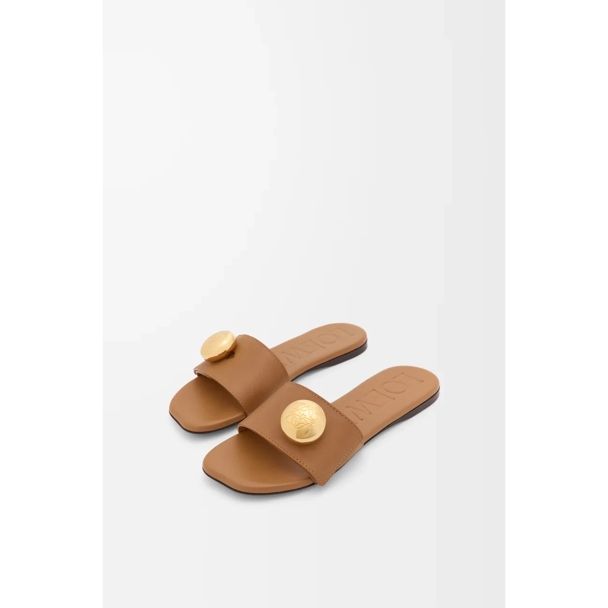 "Pebble" leather slide sandals