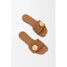 "Pebble" leather slide sandals