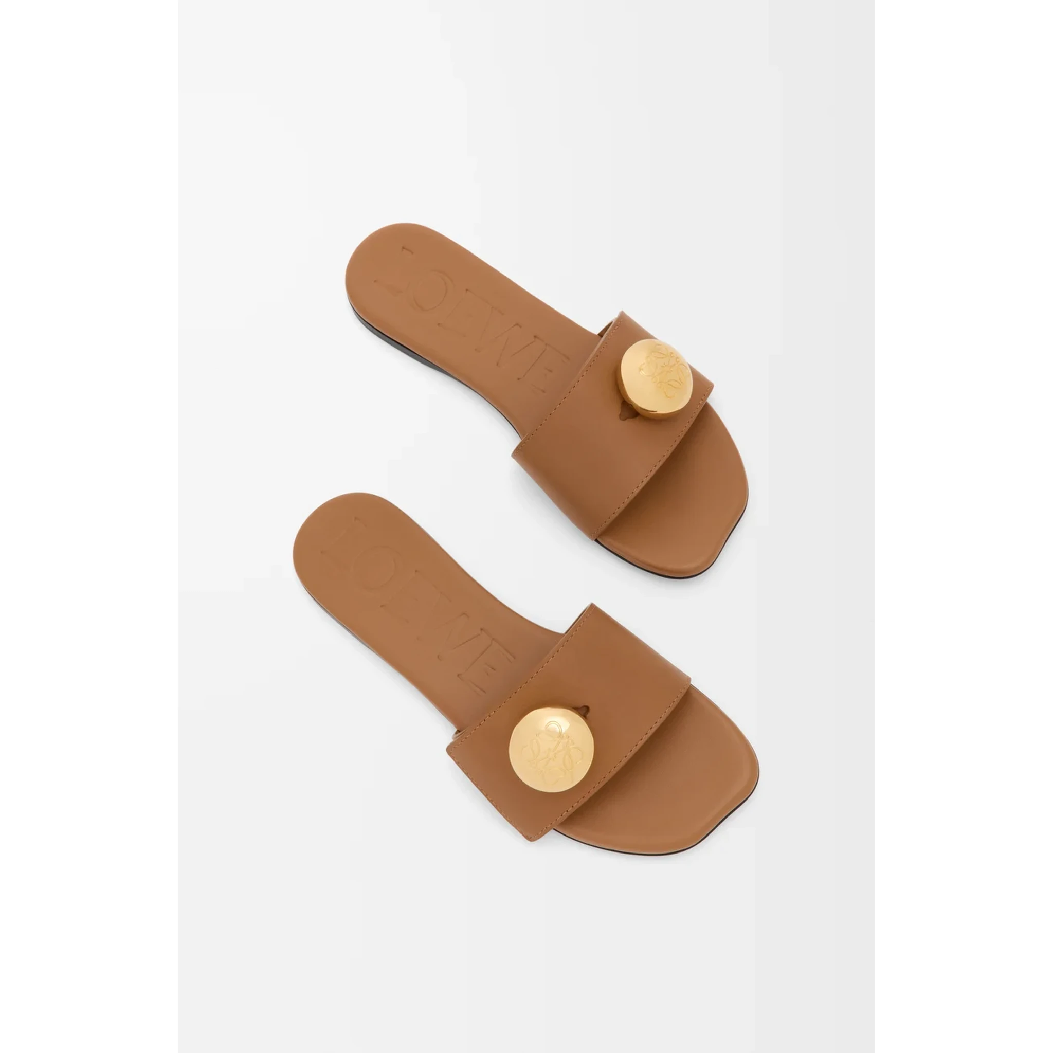 "Pebble" leather slide sandals
