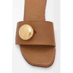 "Pebble" leather slide sandals