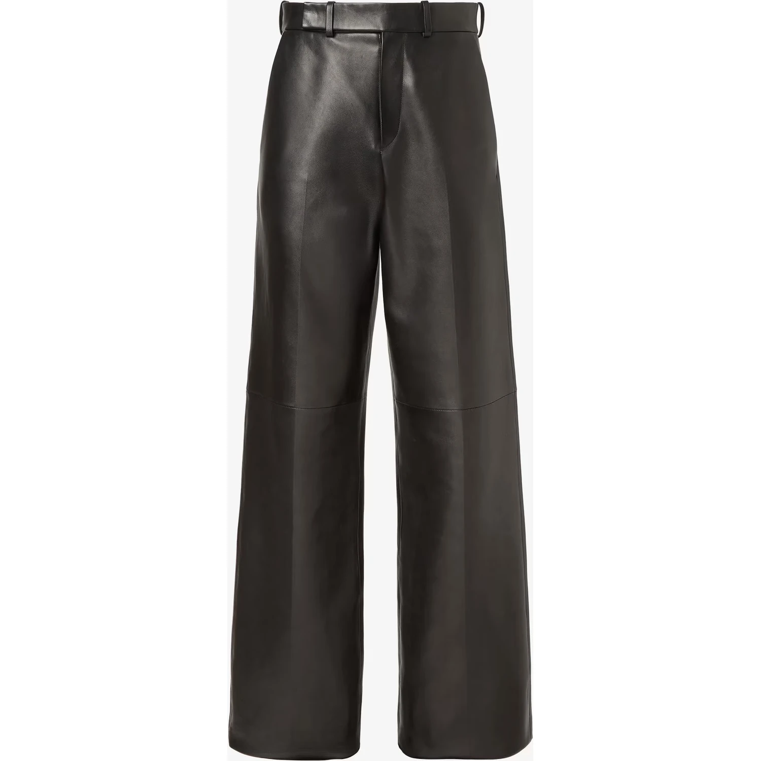 Wide fit pants in leather