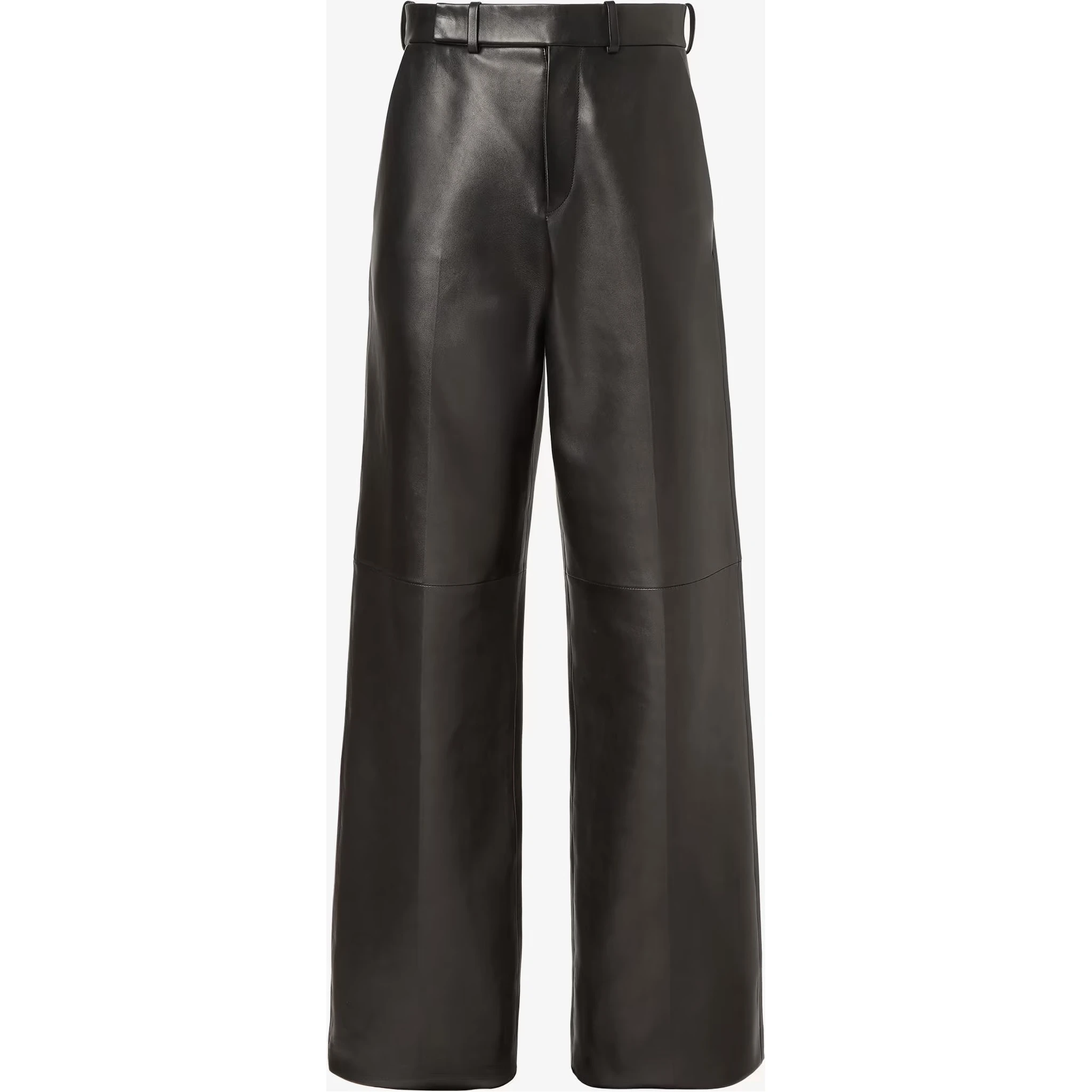 Wide fit pants in leather