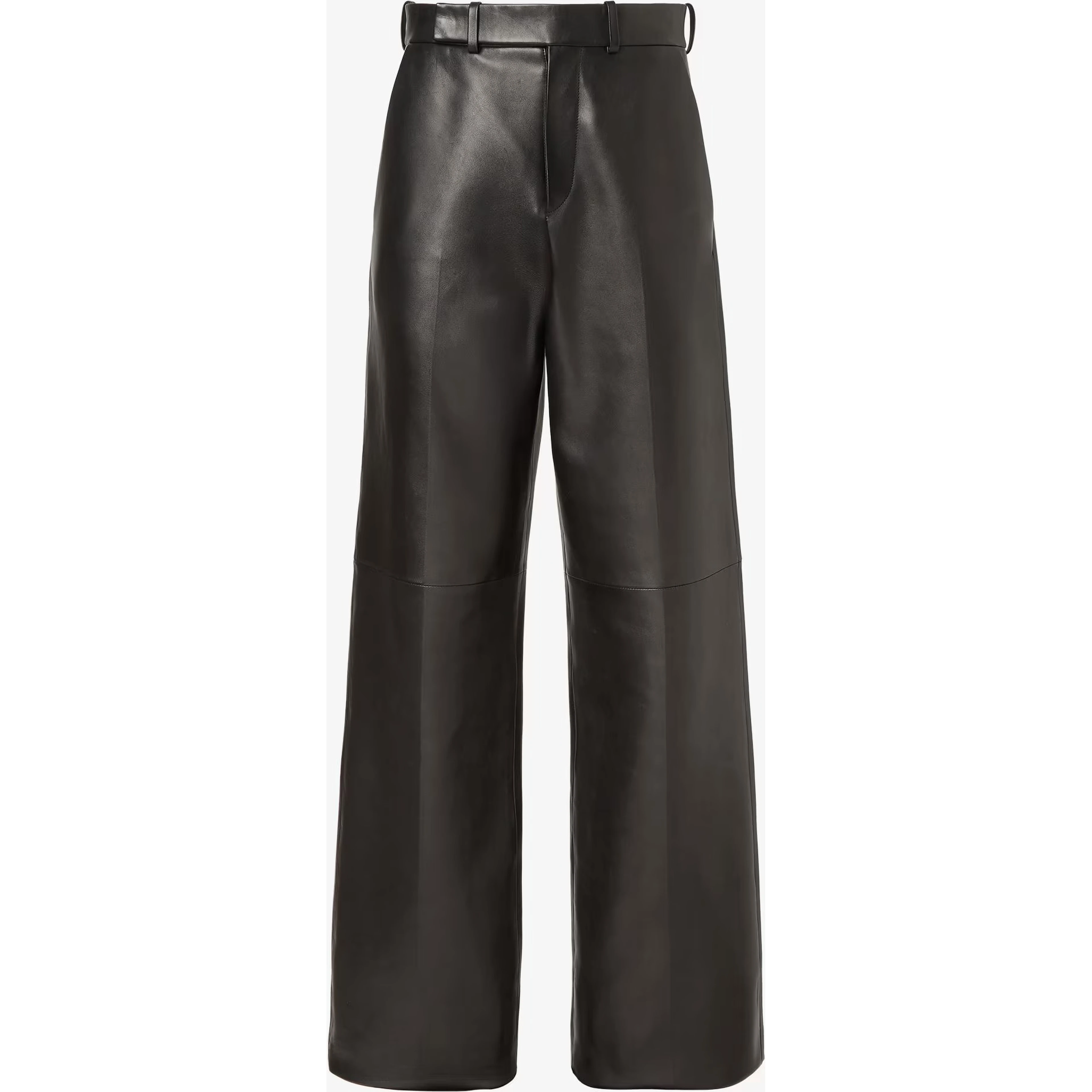 Wide fit pants in leather