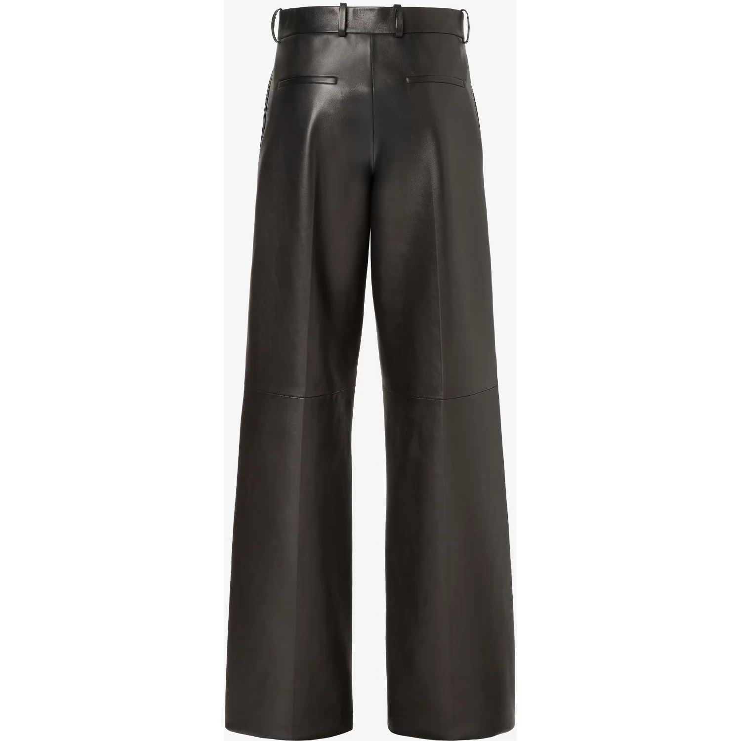 Wide fit pants in leather