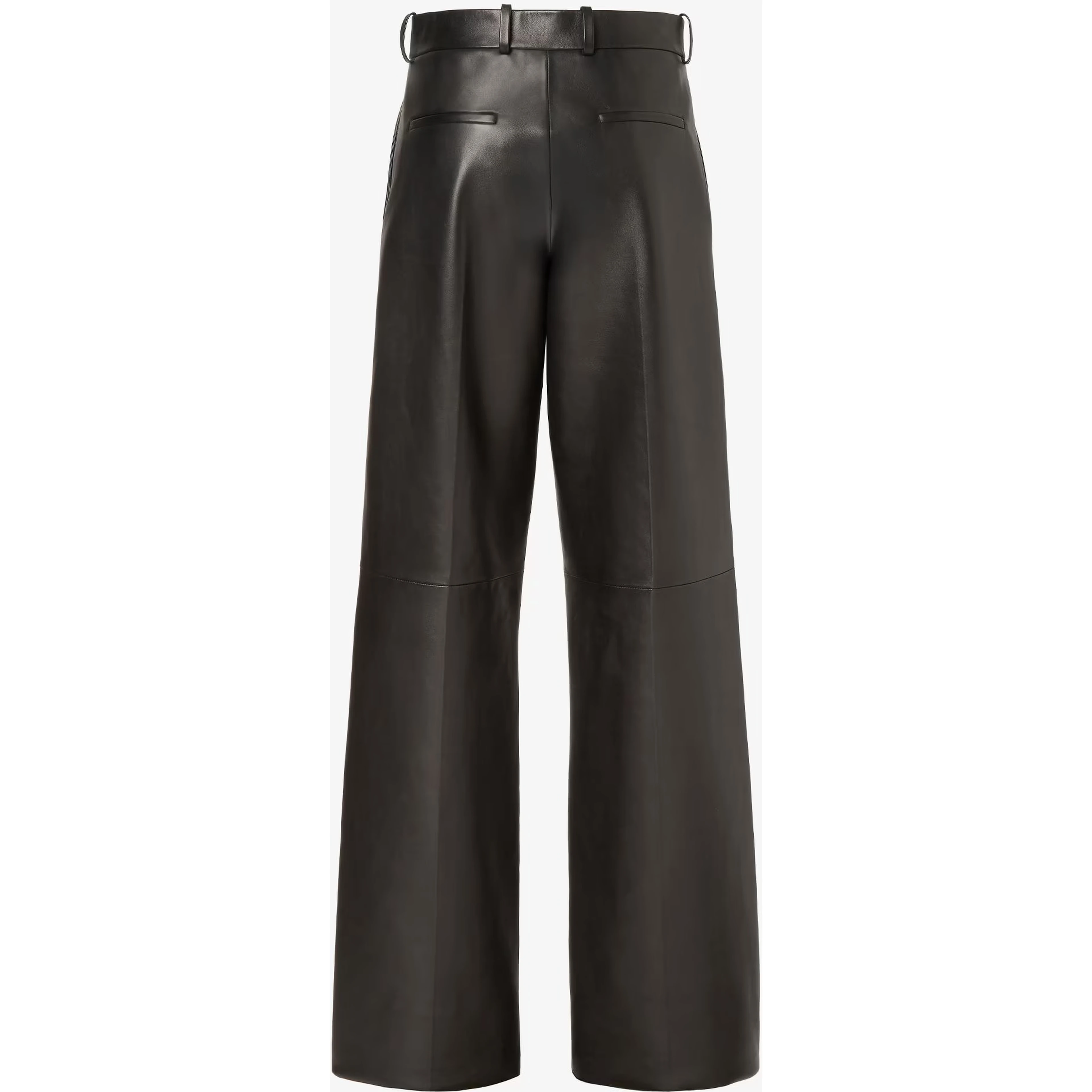 Wide fit pants in leather