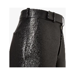 Wide fit pants in leather