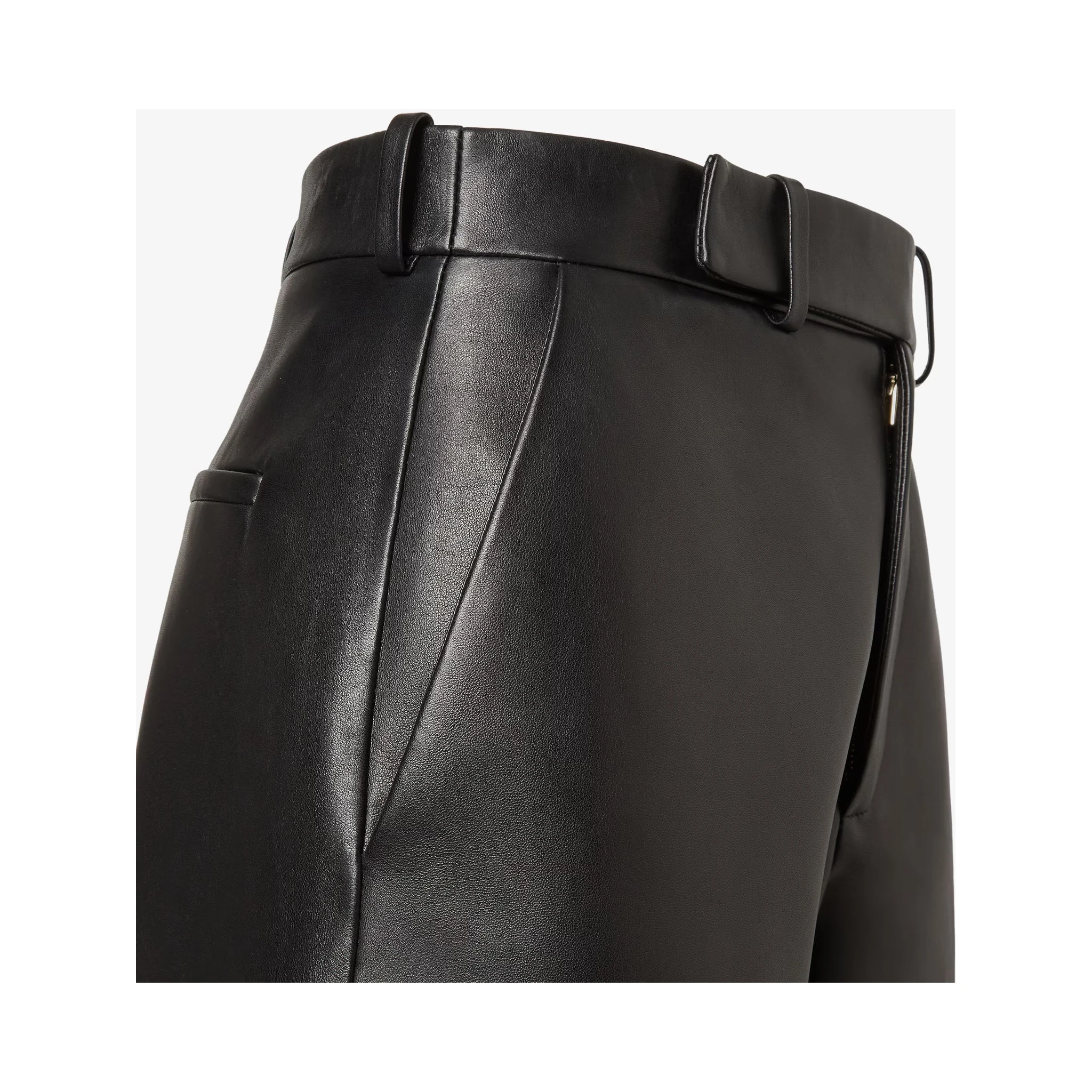 Wide fit pants in leather