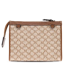 Pouch with chain and monogram