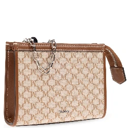 Pouch with chain and monogram