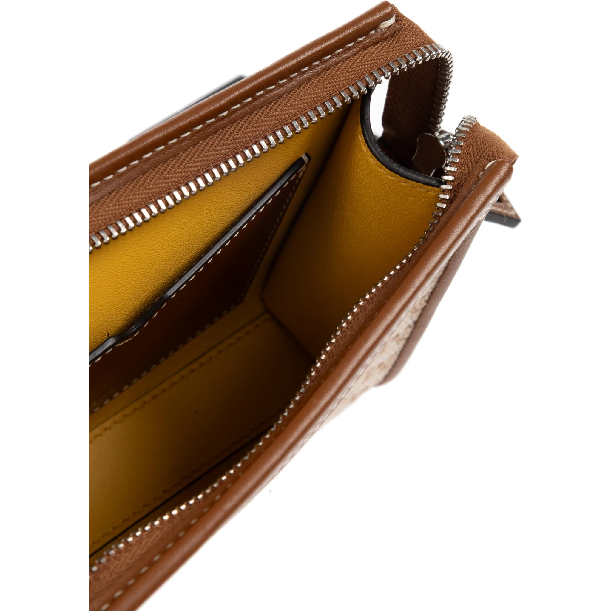 Pouch with chain and monogram