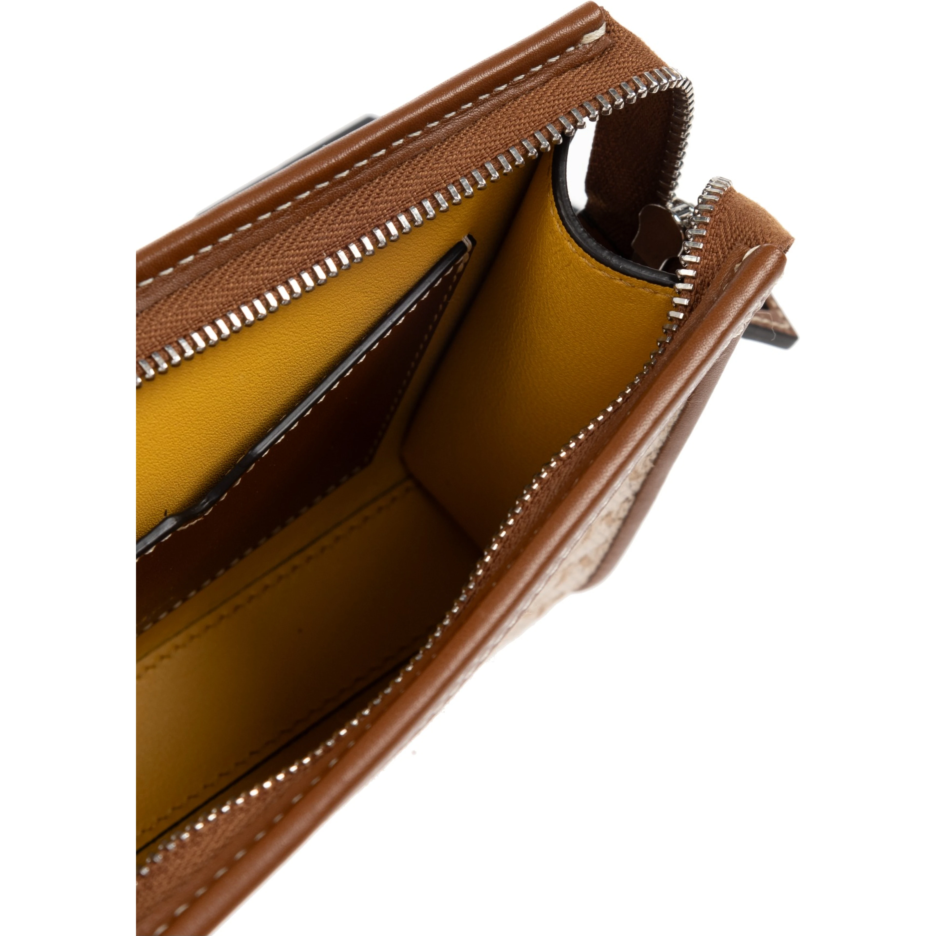 Pouch with chain and monogram