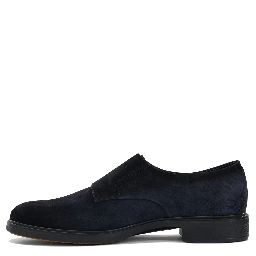 Suede double buckle loafers