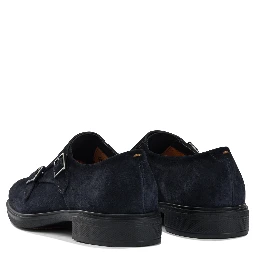 Suede double buckle loafers