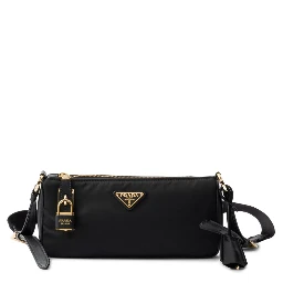 Shoulder bag in Re-Nylon and leather