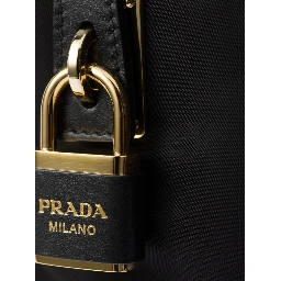 Shoulder bag in Re-Nylon and leather