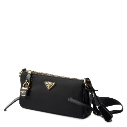 Shoulder bag in Re-Nylon and leather