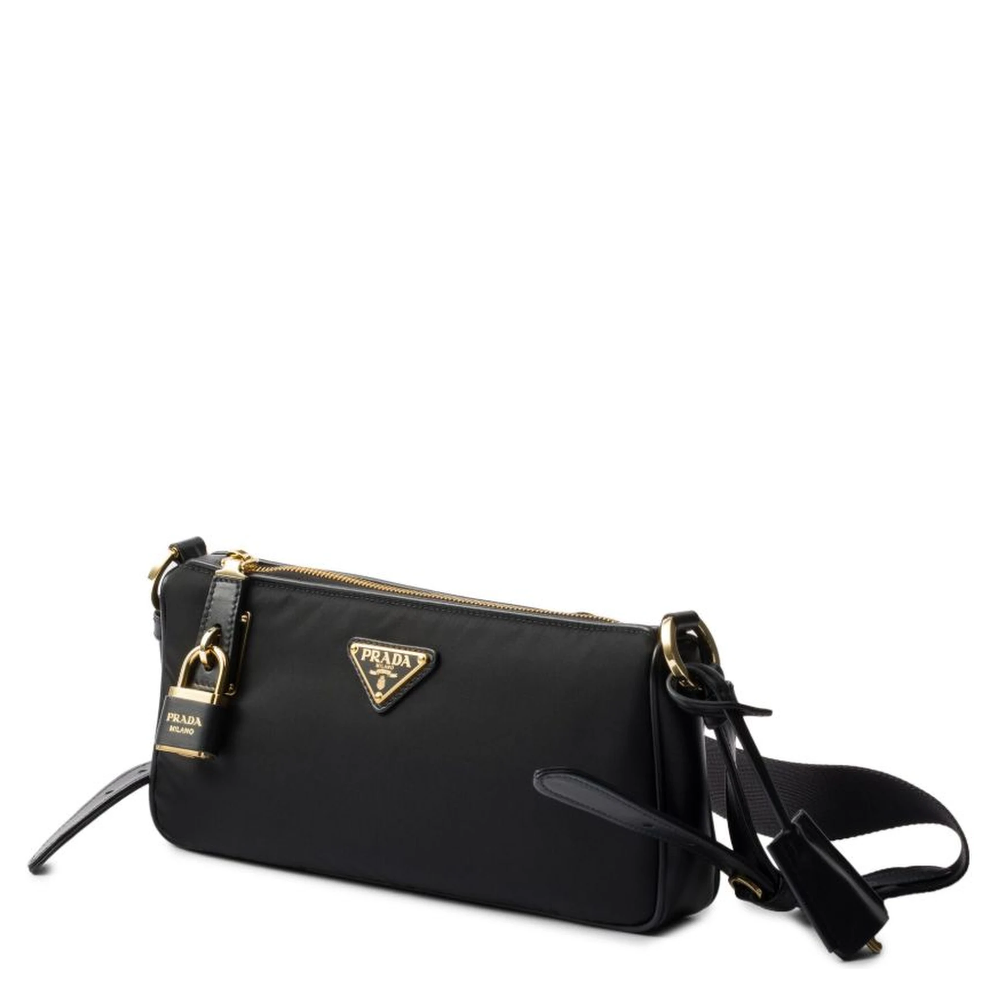 Shoulder bag in Re-Nylon and leather