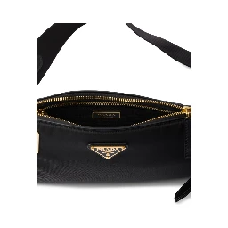 Shoulder bag in Re-Nylon and leather