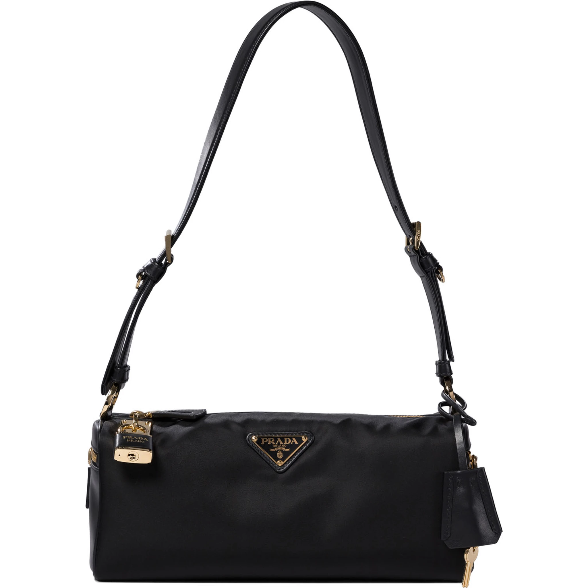 Shoulder bag in Re-Nylon and leather