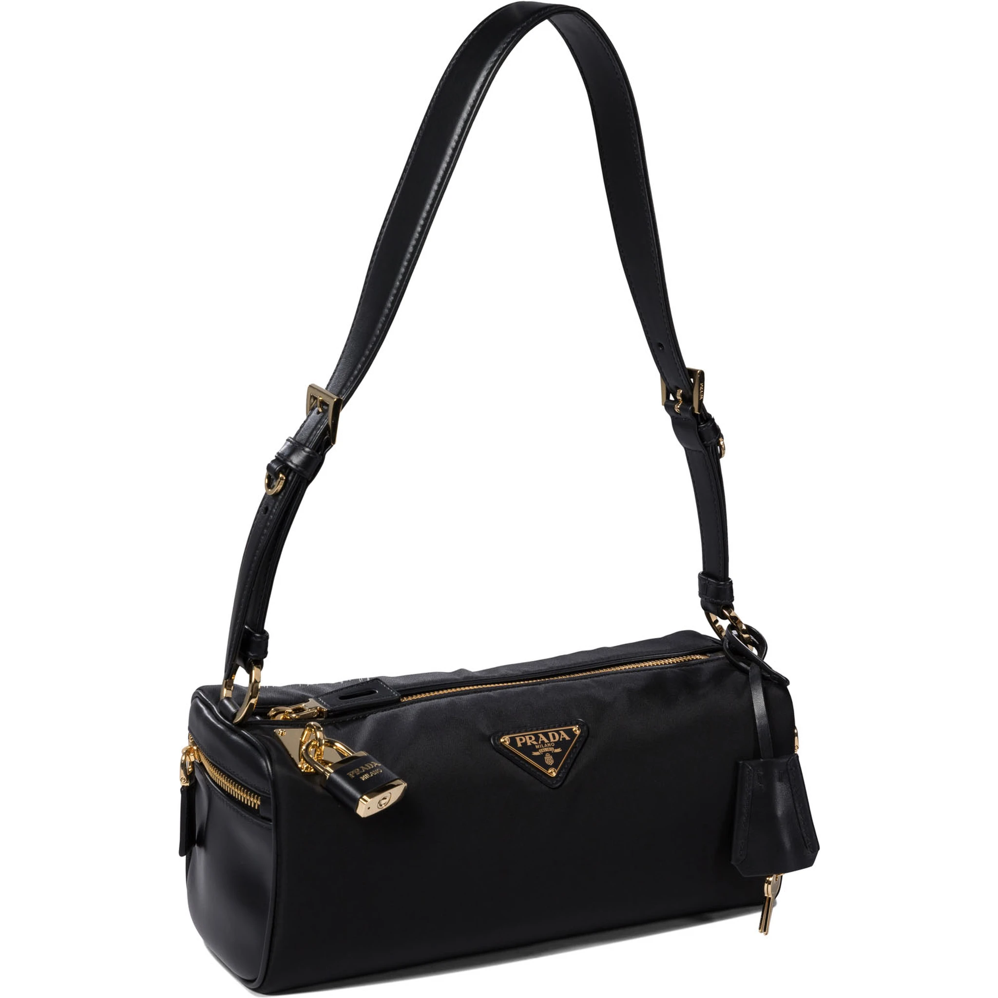 Shoulder bag in Re-Nylon and leather