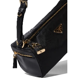 Shoulder bag in Re-Nylon and leather