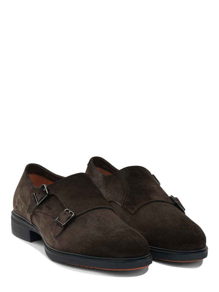 Suede double buckle loafers alternative