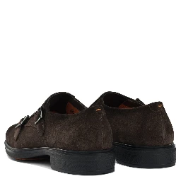 Suede double buckle loafers