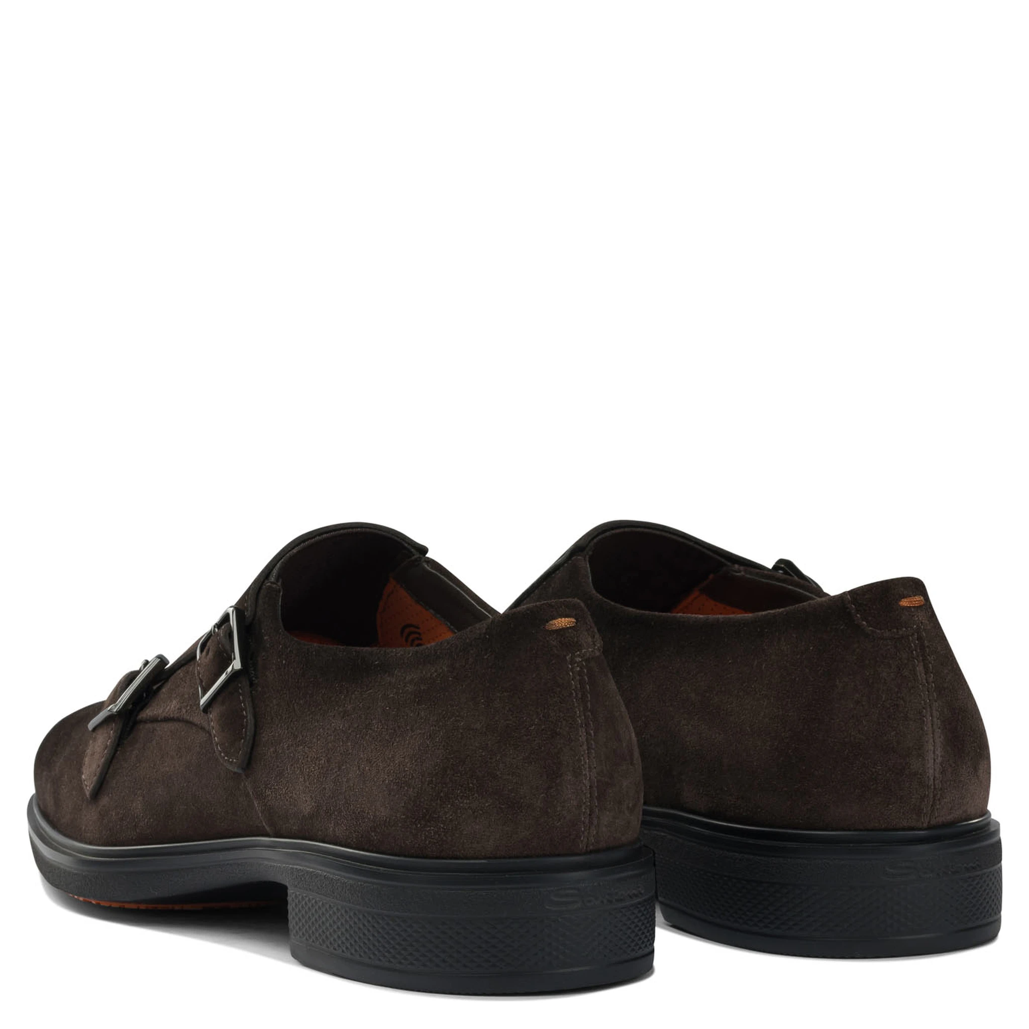 Suede double buckle loafers