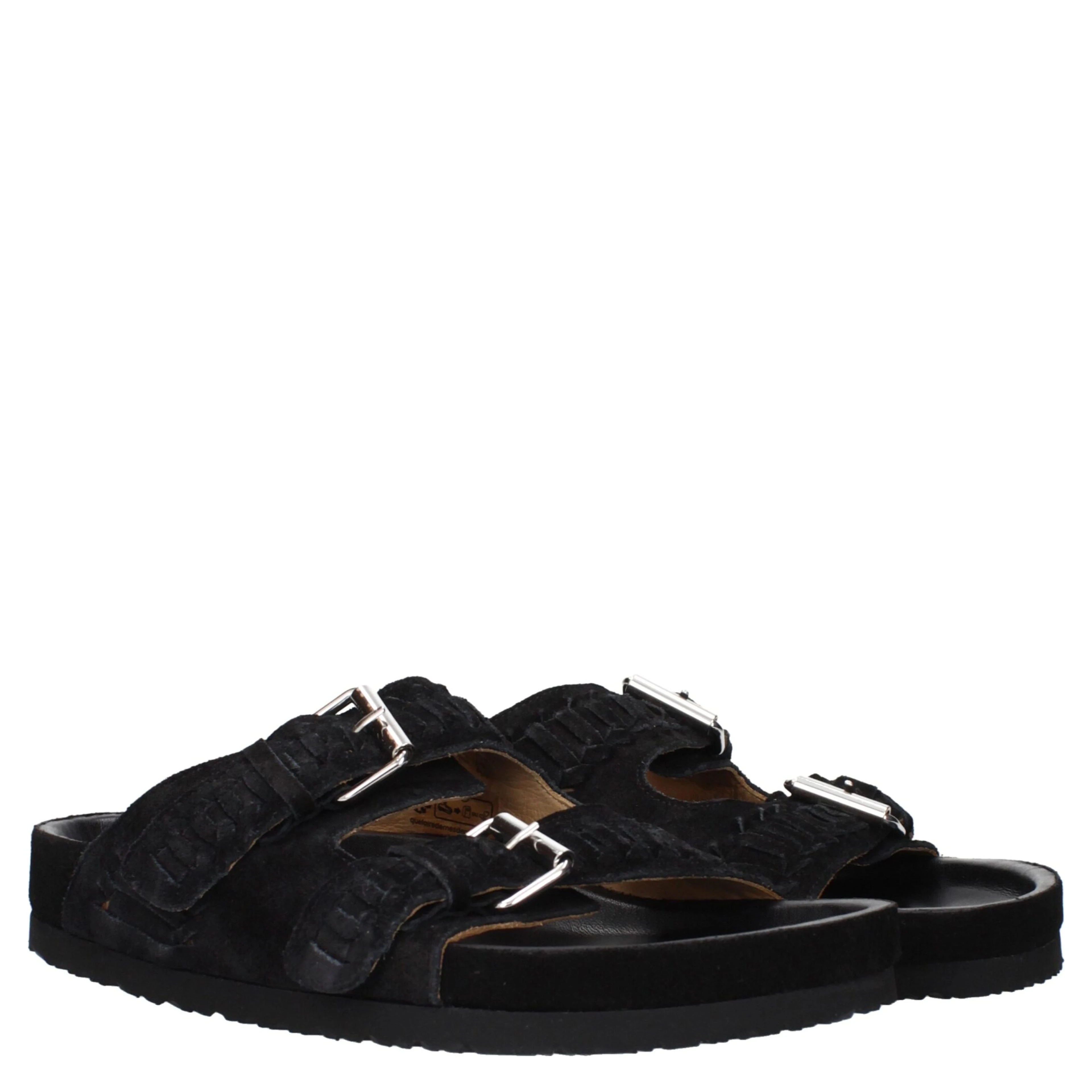 Black Leather Slippers