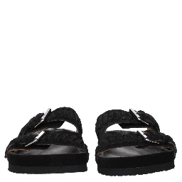 Black Leather Slippers