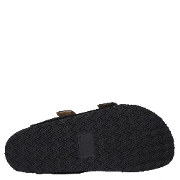 Black Leather Slippers