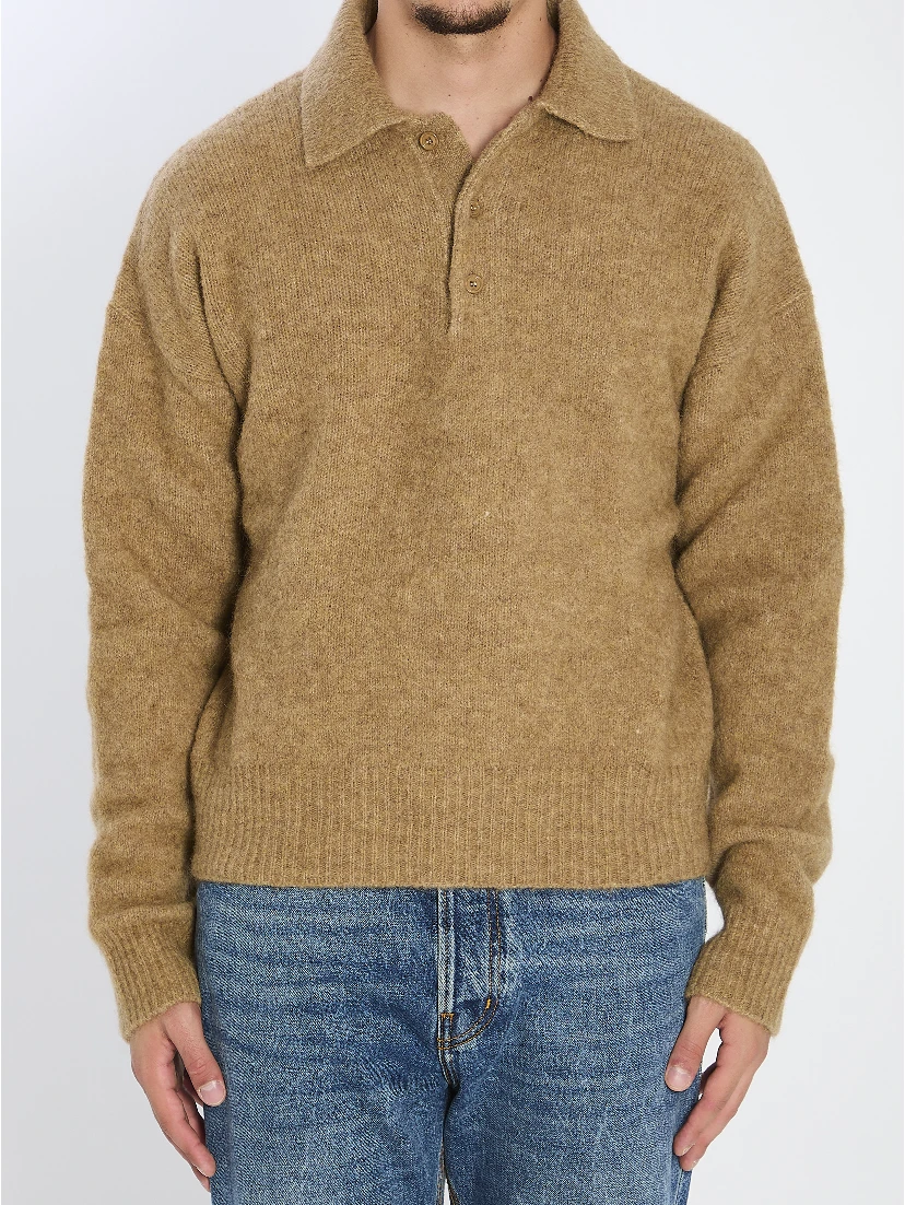 Polo in alpaca and wool