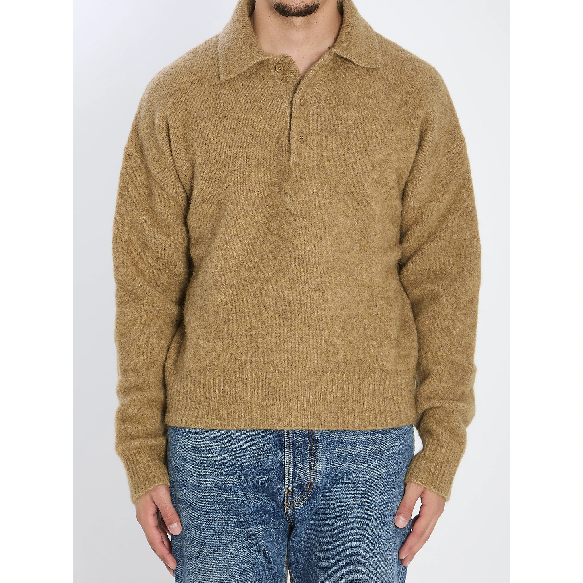 Polo in alpaca and wool