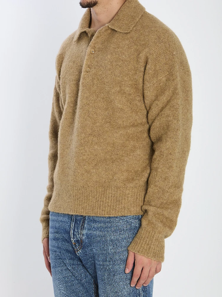 Polo in alpaca and wool alternative