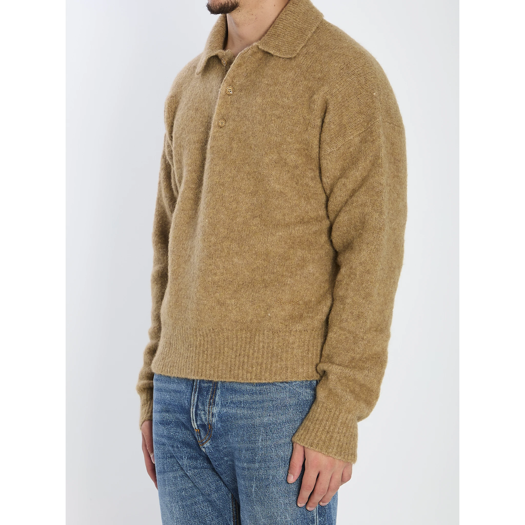 Polo in alpaca and wool