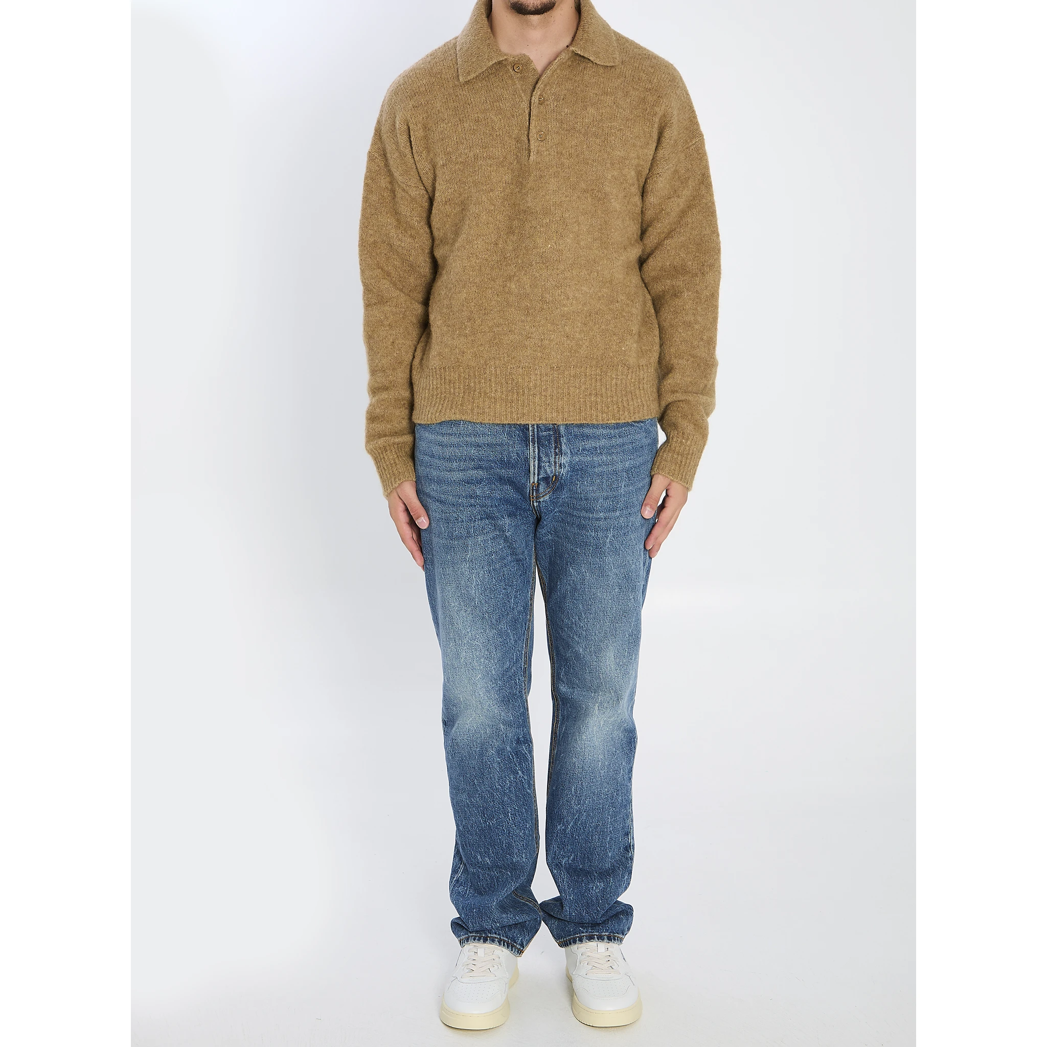 Polo in alpaca and wool