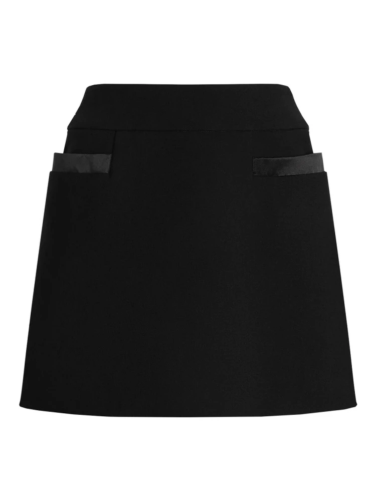 DOUBLE CREPE BASQUE SKIRT