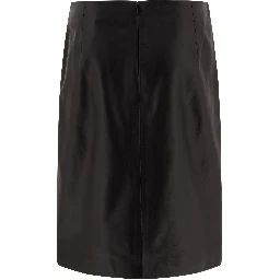 Leather midi skirt