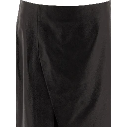 Leather midi skirt