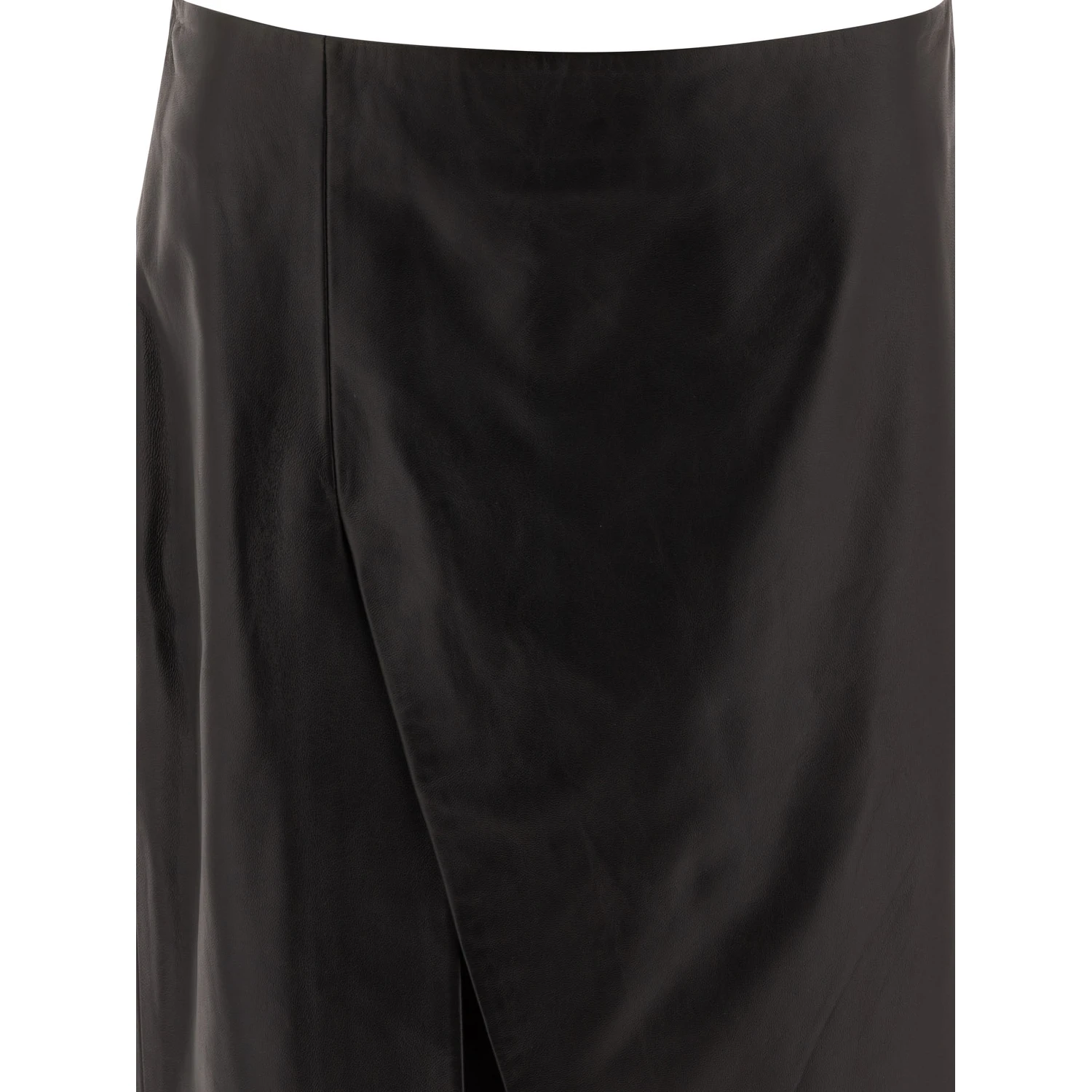 Leather midi skirt