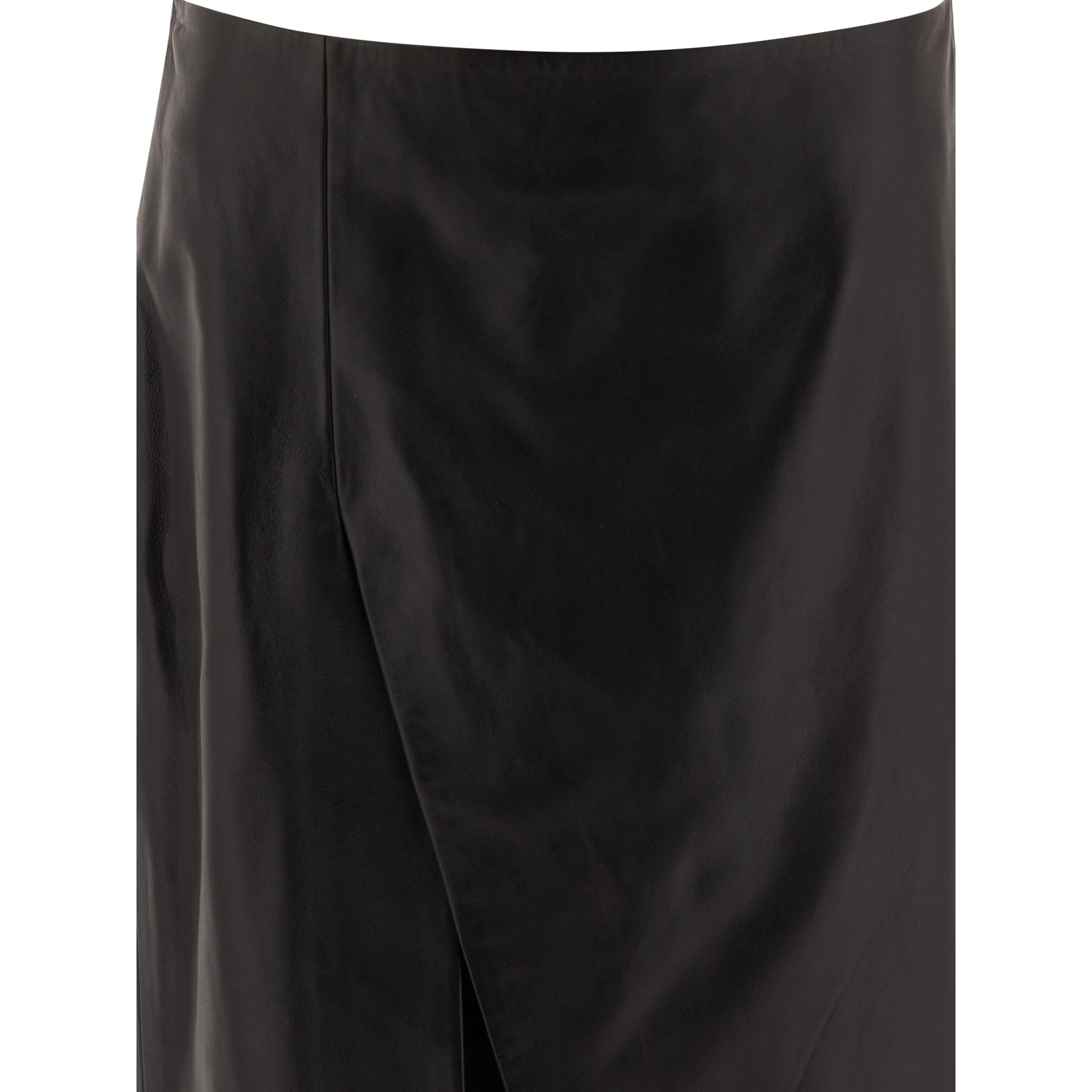 Leather midi skirt