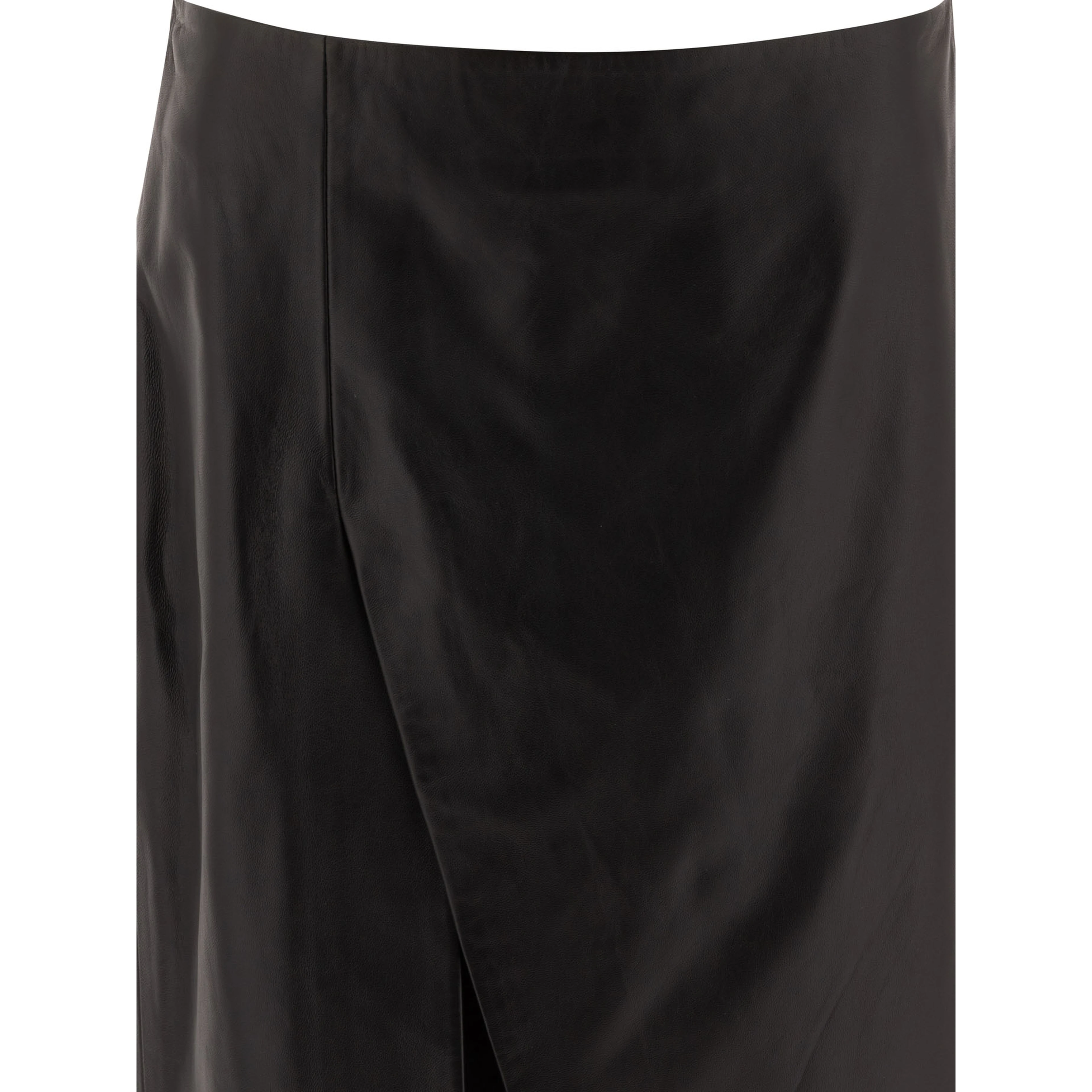 Leather midi skirt