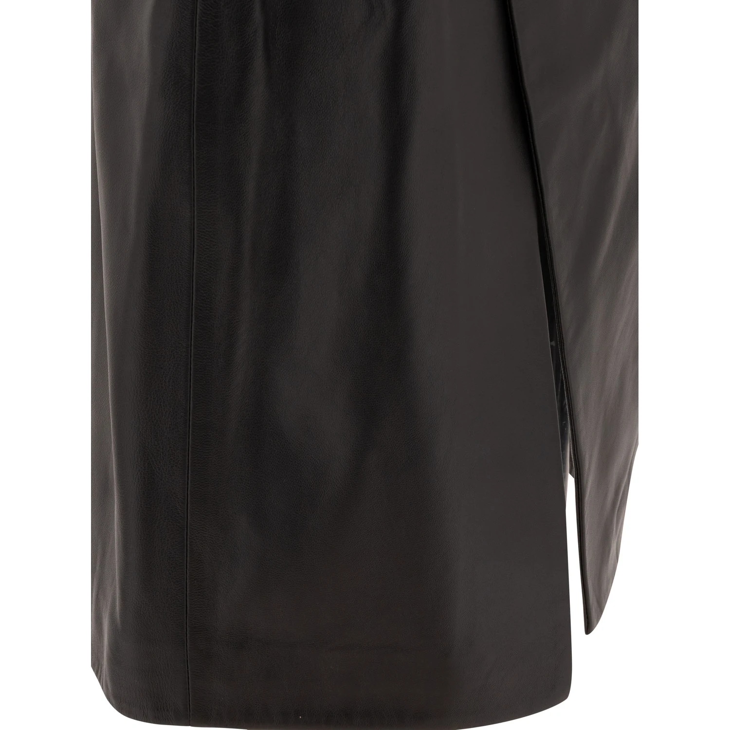 Leather midi skirt