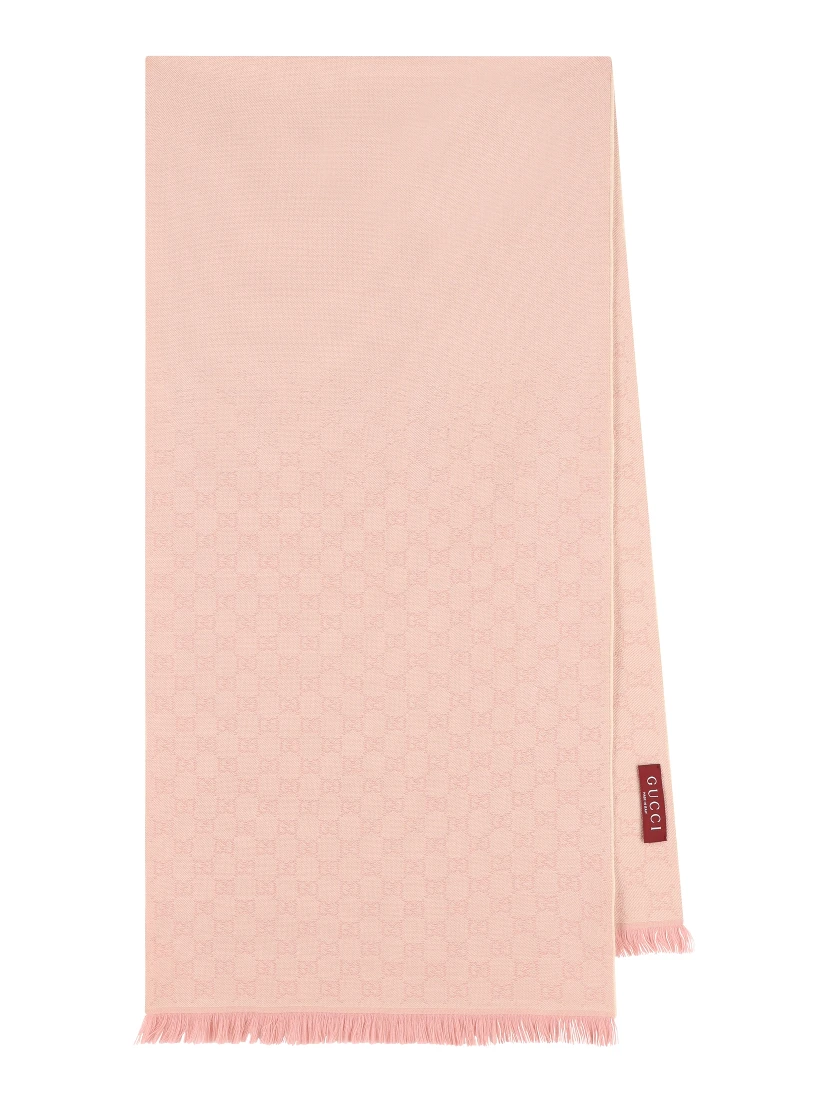 Monogram fringed scarf